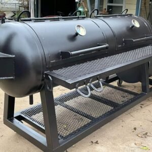 Rear View – 200 Gallon Offset Smoker charcoal bbq grill small​