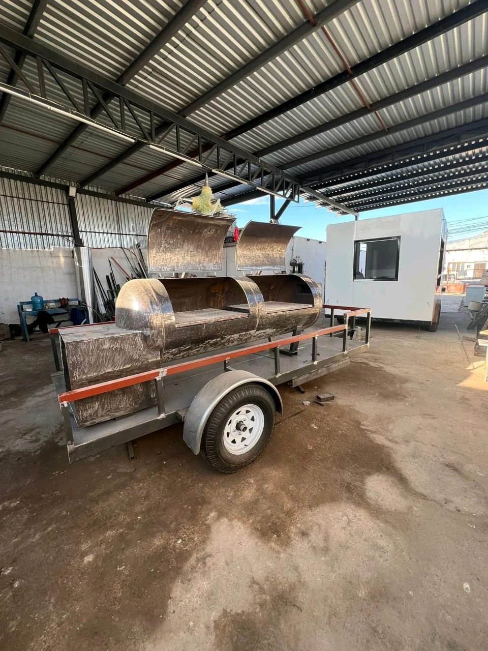 350 Gallon Offset Smoker Angled View
