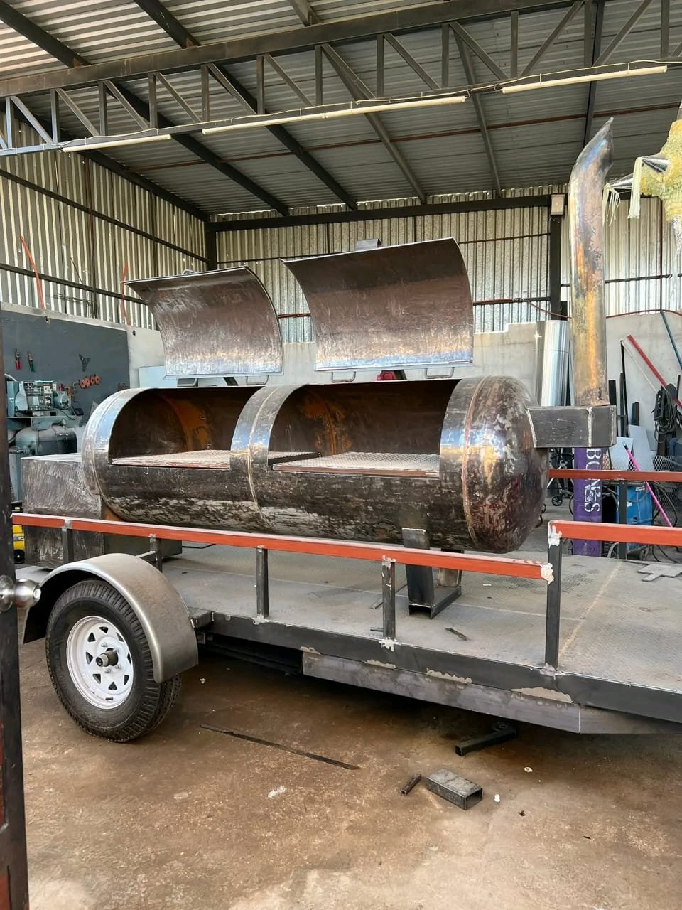350 Gallon Smoker Cooking Chamber Open blackstone grills griddles