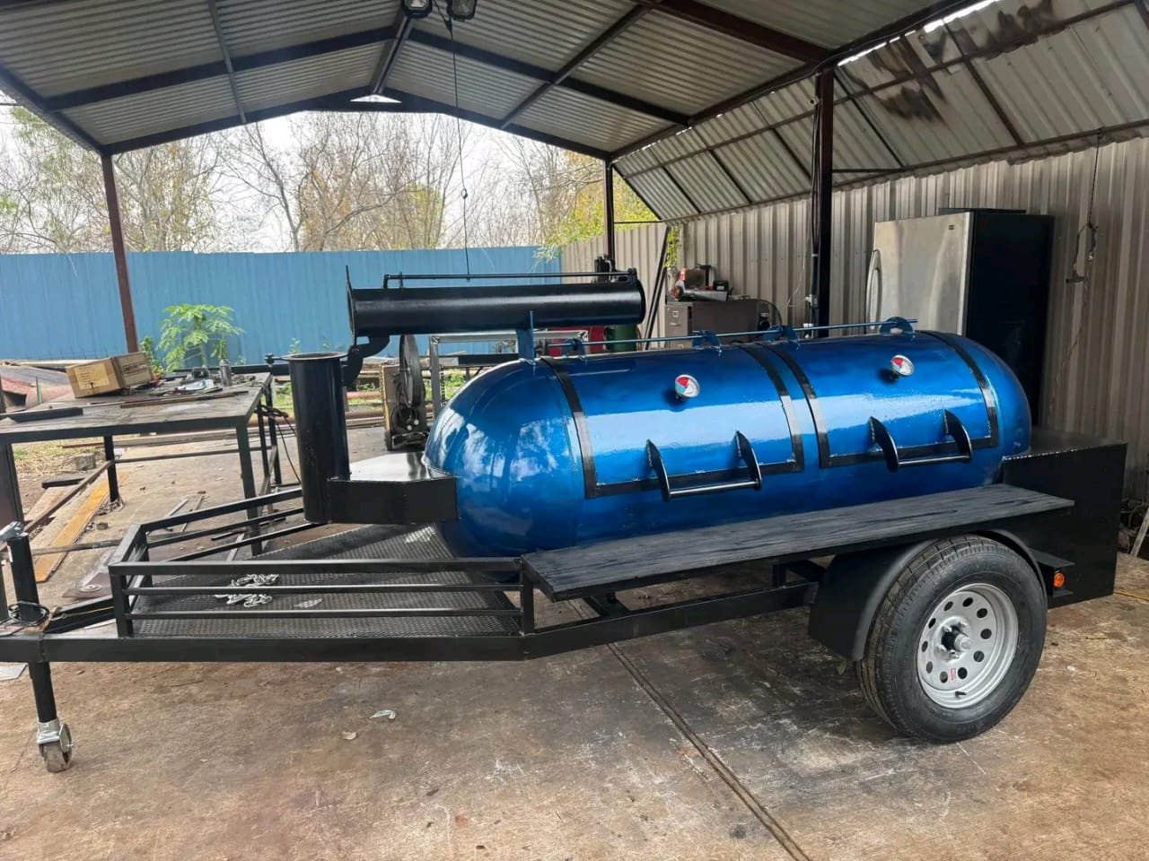 Full 250 Gallon BBQ Pit Trailer
