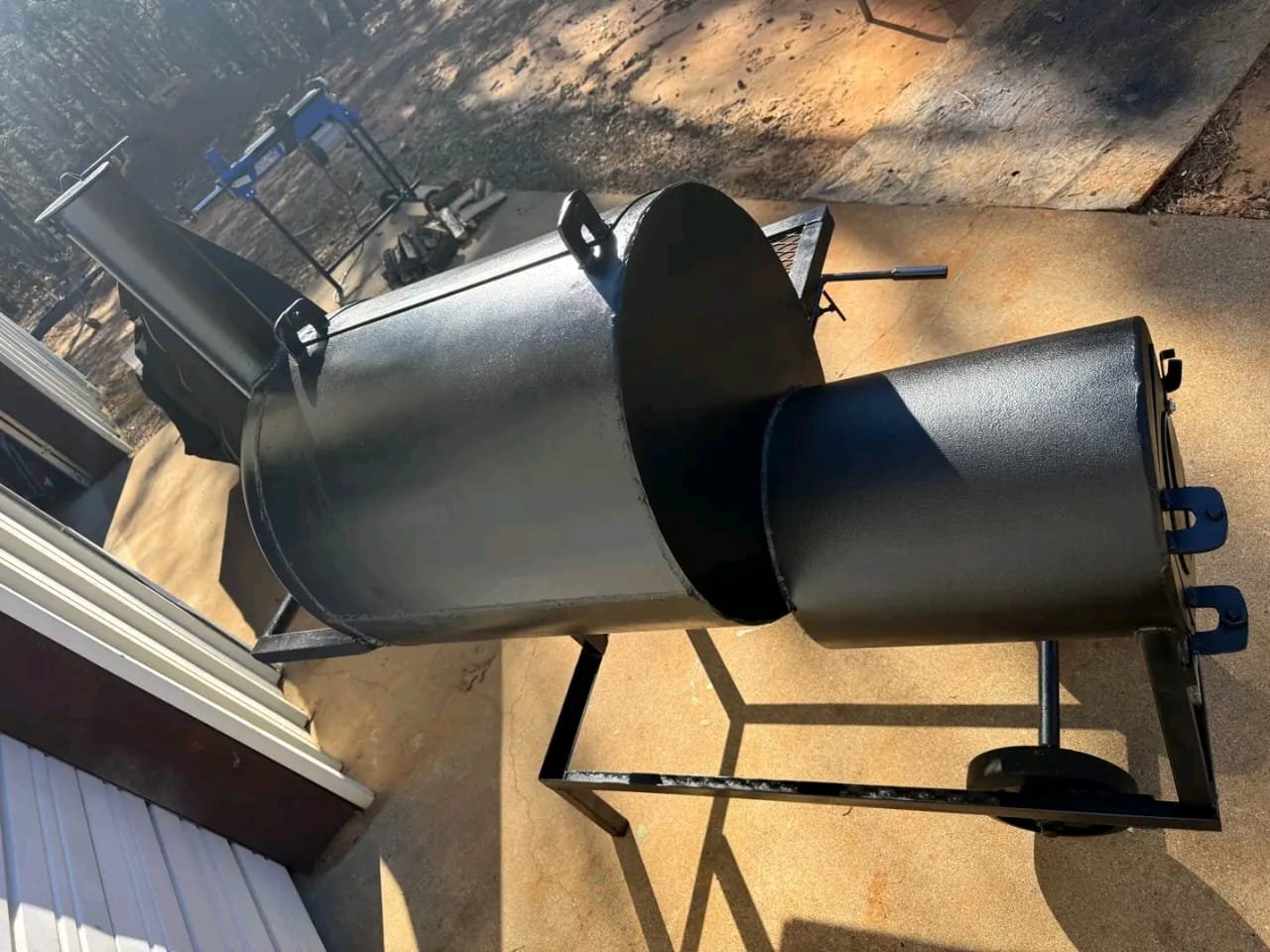 Welded Frame and Wheel Assembly charcoal grill and smoker combo