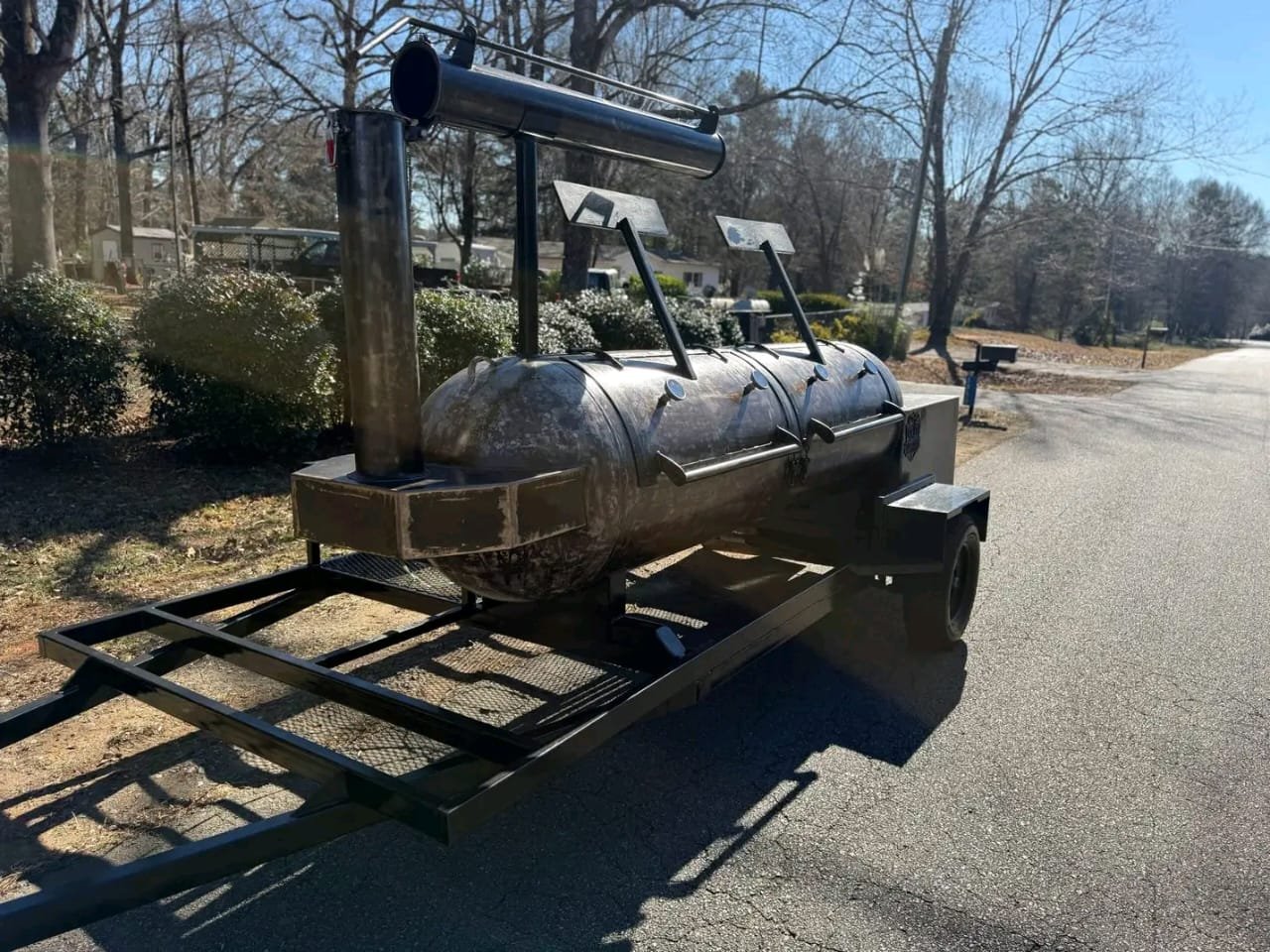 330 Gallon Offset Smoker Skid Mount