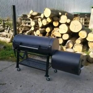 Front View Classic Offset Barrel Smoker grill gazebo