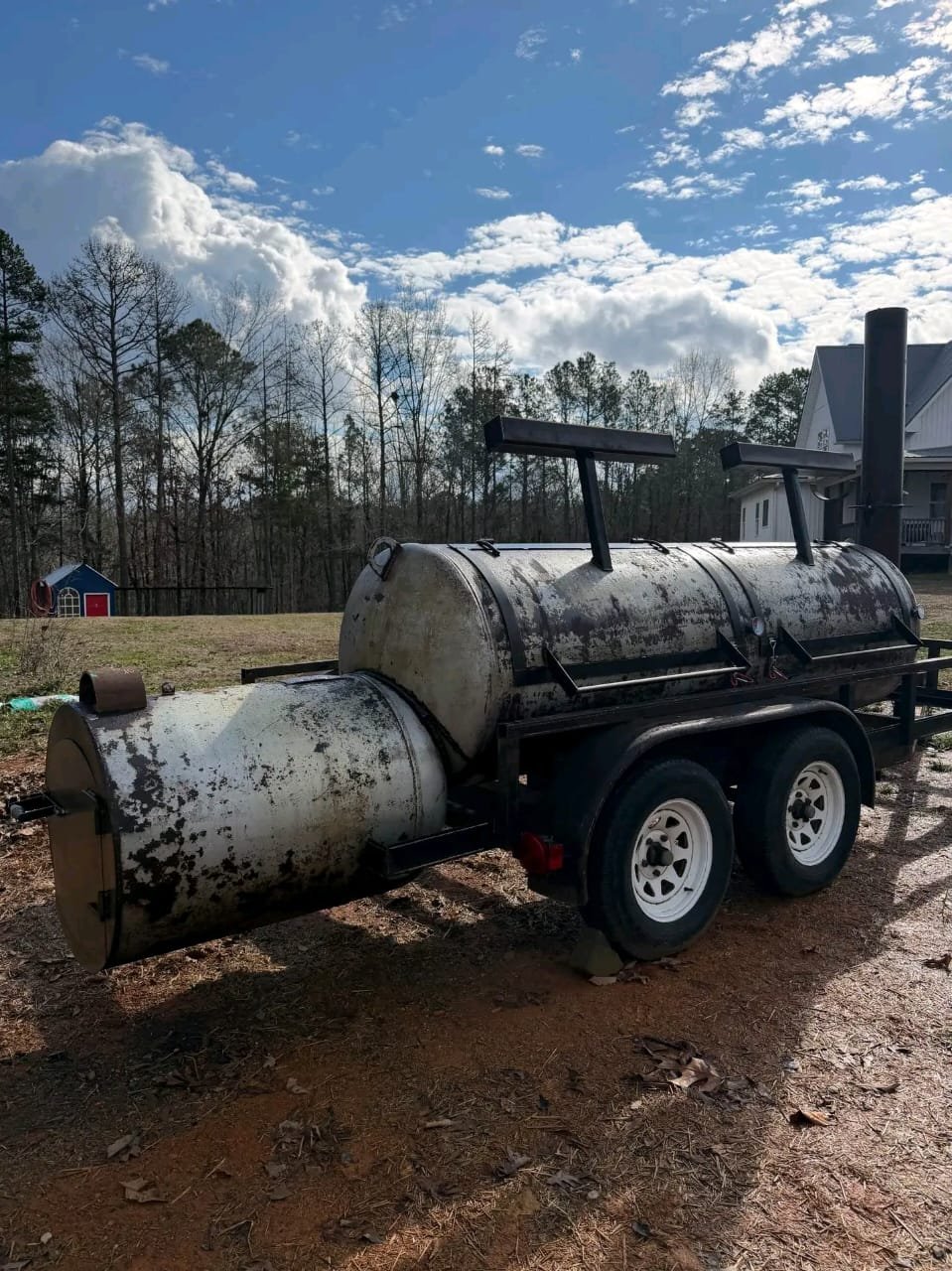 500 Gallon Smoker Trailer Front View