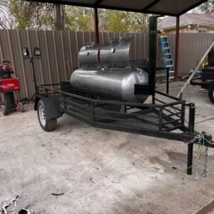 garden with bbq Front View 150 Gallon Smoker on 13x4 Trailer garden with bbq​