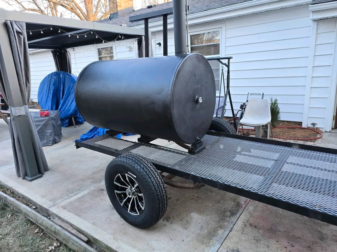 Skid Mounted BBQ Smoker Front View