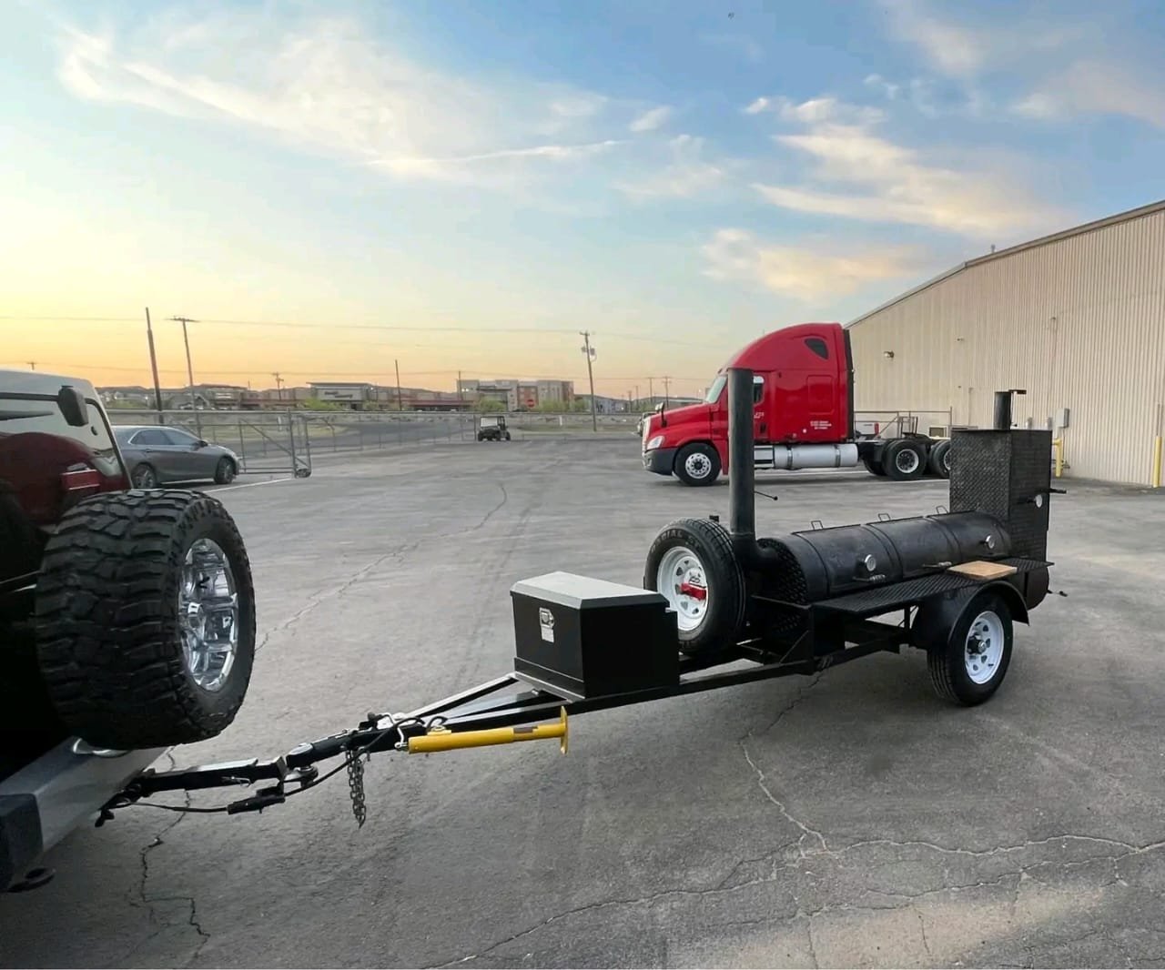 Front View – Bulldog Hitch and Rebuilt Axle