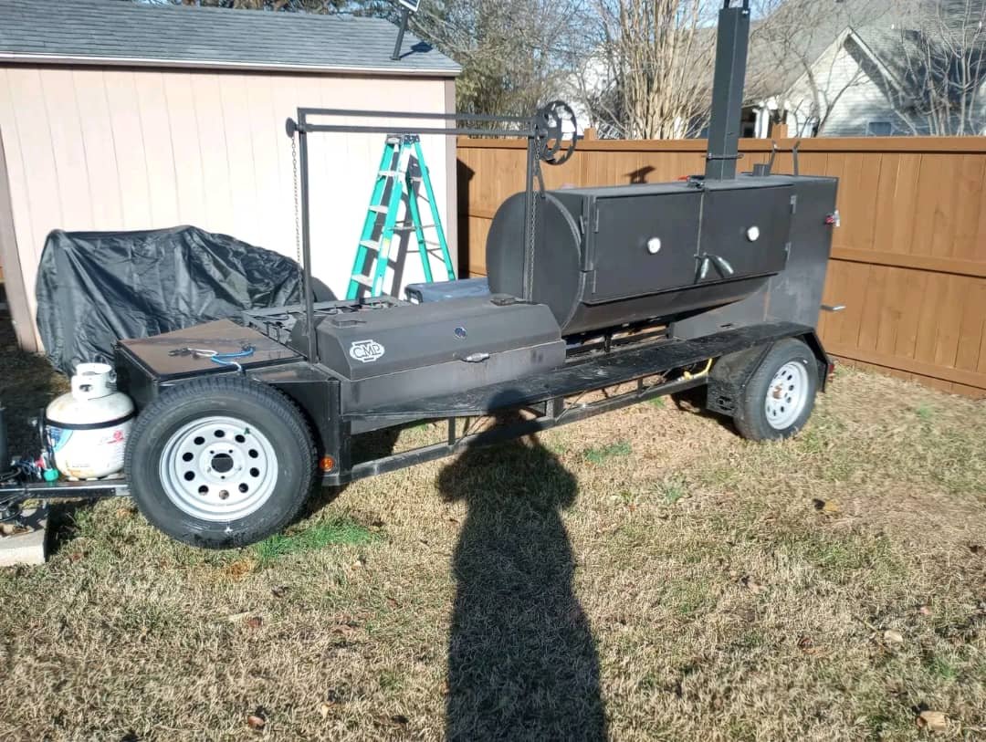 bbq chicken menu Full Trailer Smoker with Enclosed Storage Box