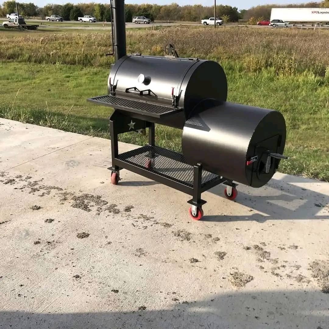 100 Gallon Offset Smoker on Wheels