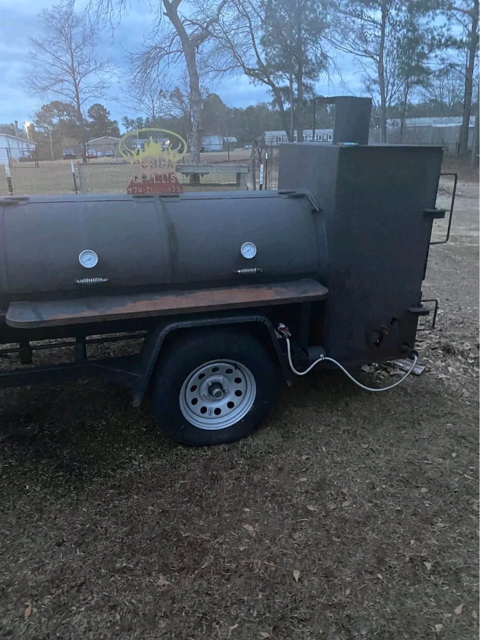 offset smokers Full Side Profile – 250 Gallon Reverse Flow Offset Smoker