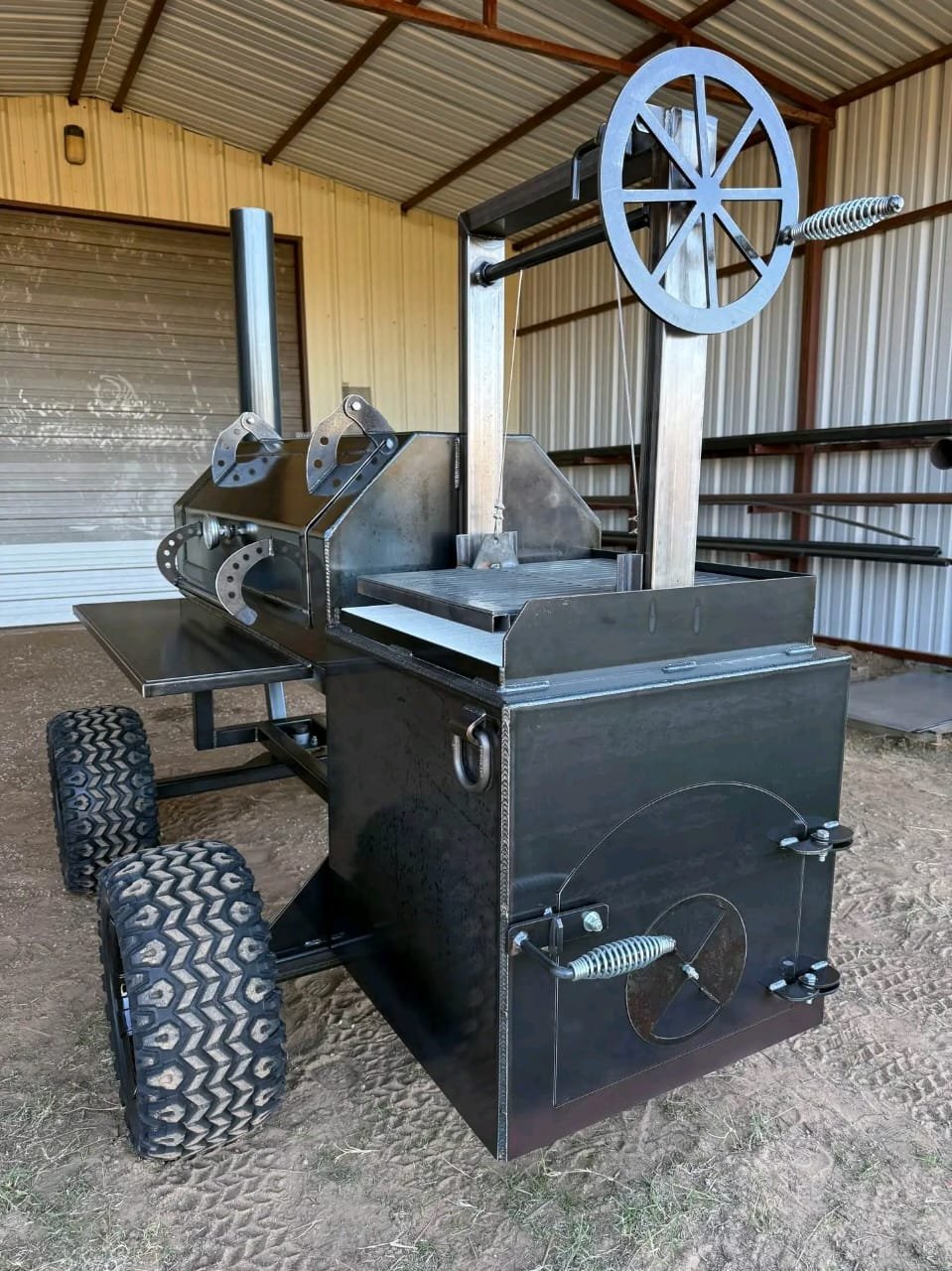 Hand Wheel Rotating Grill System