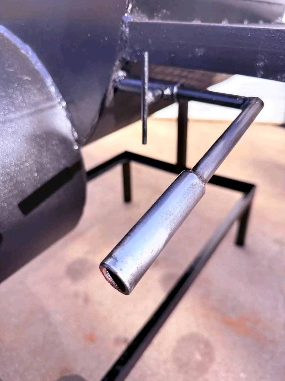 Rear Angle – Offset Smoker Construction