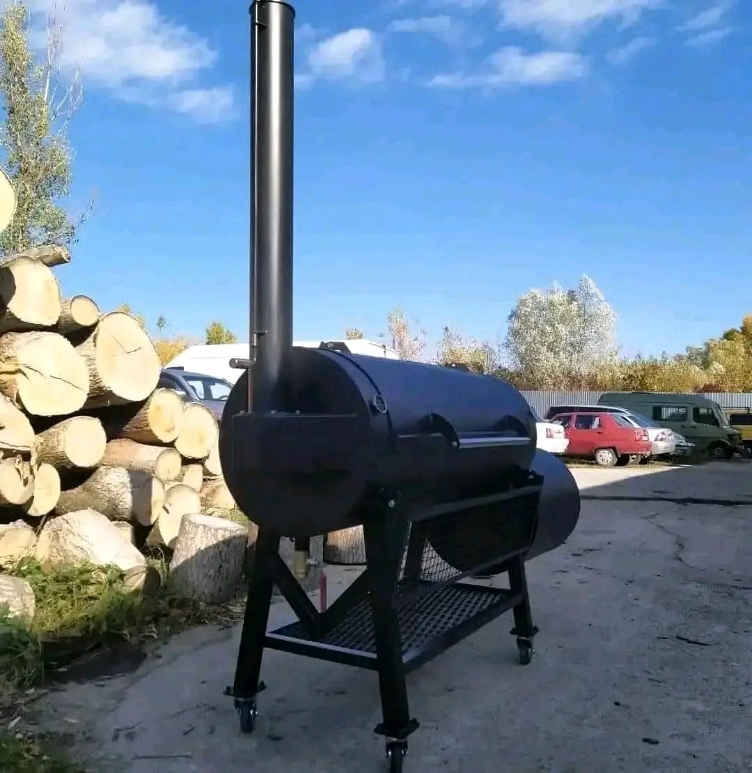 Grill Gazebo Offset Smoker – Classic Carbon Steel Barrel BBQ Pit - Image 2