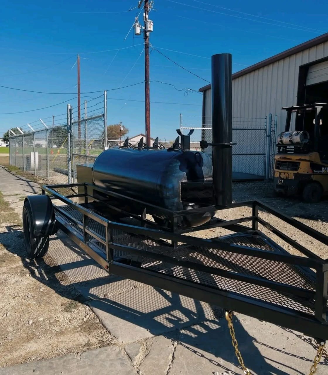 BBQ Smoker Single Axle Trailer Wheels slot grill