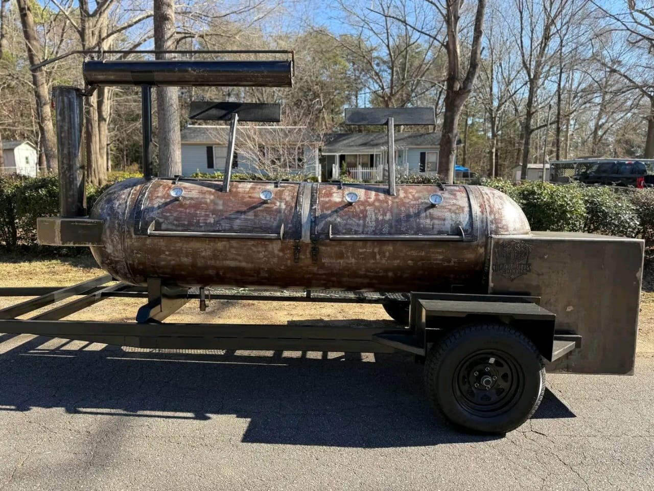 Smoker Skid Frame with Wheel System bbq chips