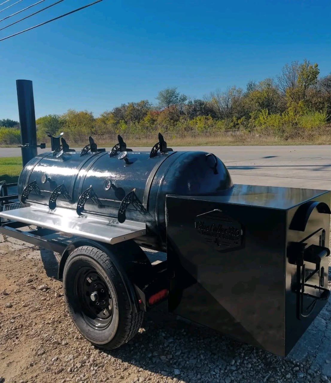 BBQ Smoker Smoke Stack and Trailer Frame
