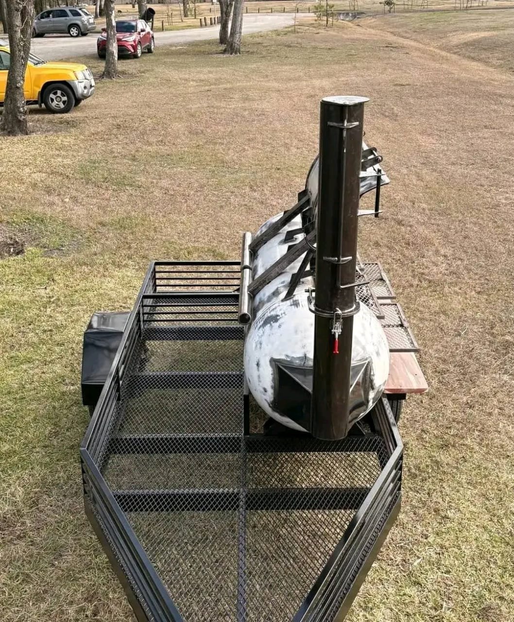 BBQ Smoker Trailer Frame and Chimney Stack