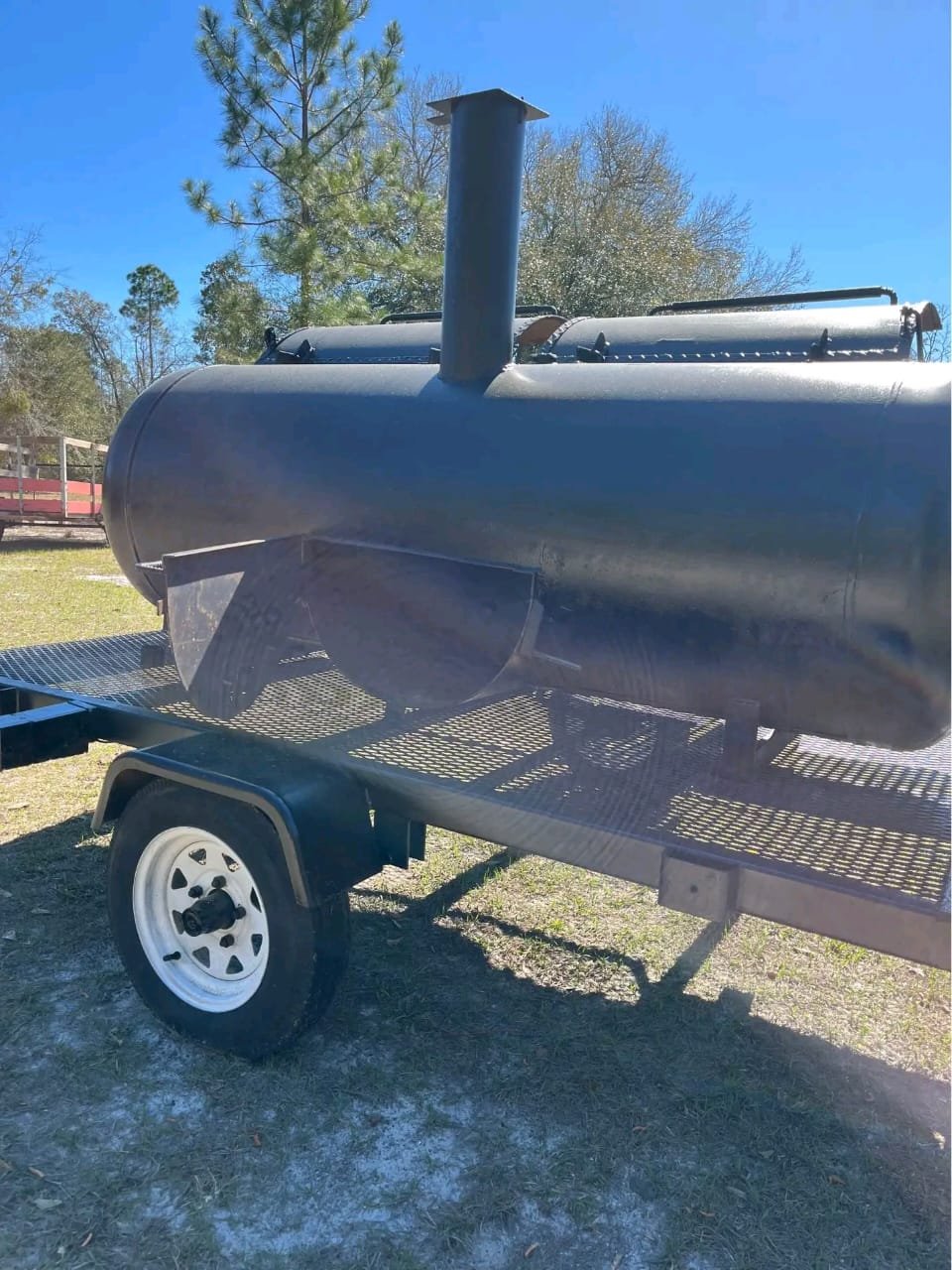 New Tires and Trailer Wheel – 120 Gallon Smoker