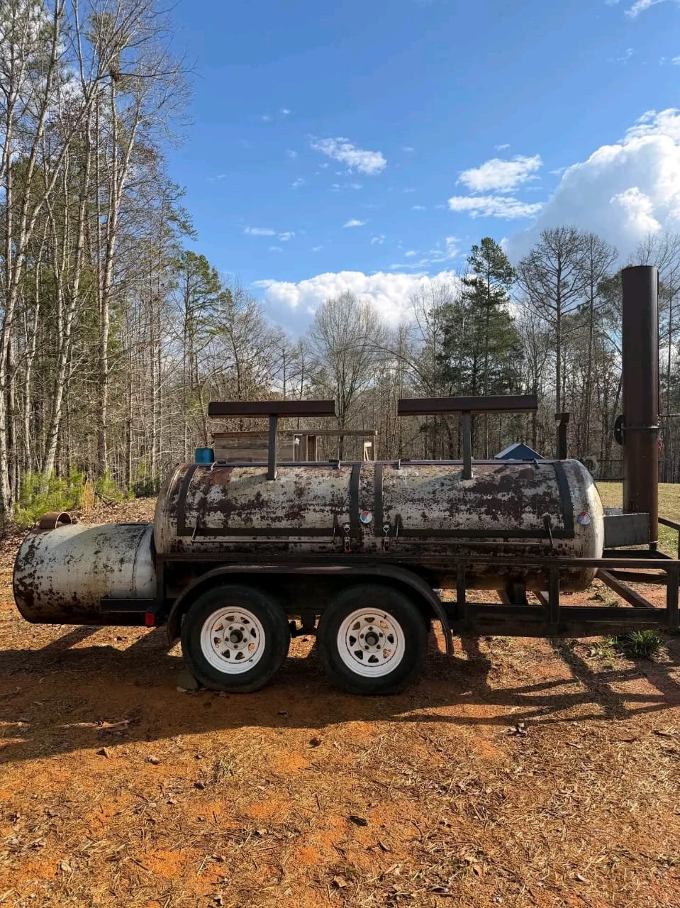 Tandem Axle Smoker Trailer Wheels friends bbq restaurant