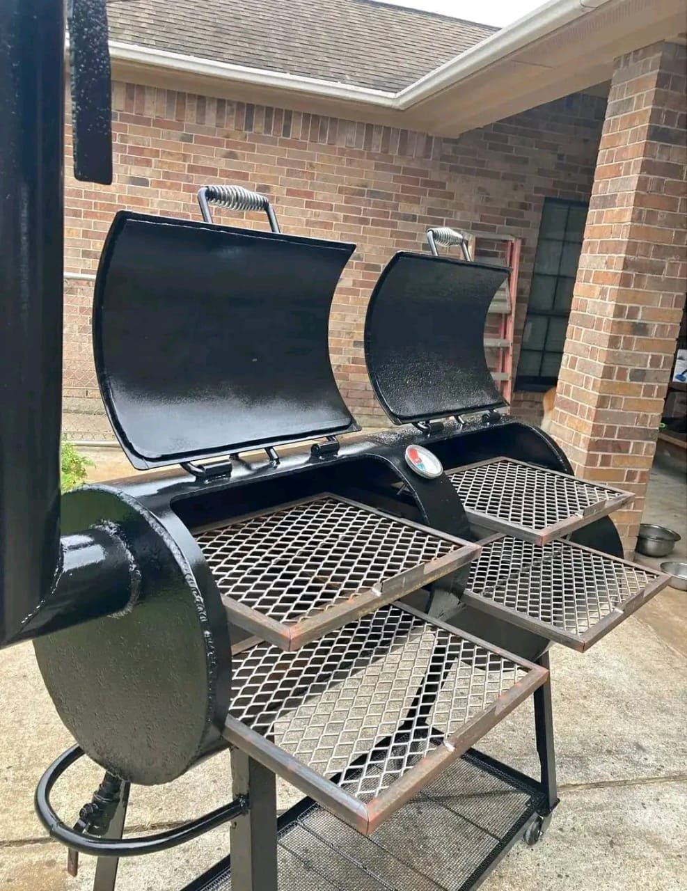 Offset Smoker with Chimney Stack camping grill