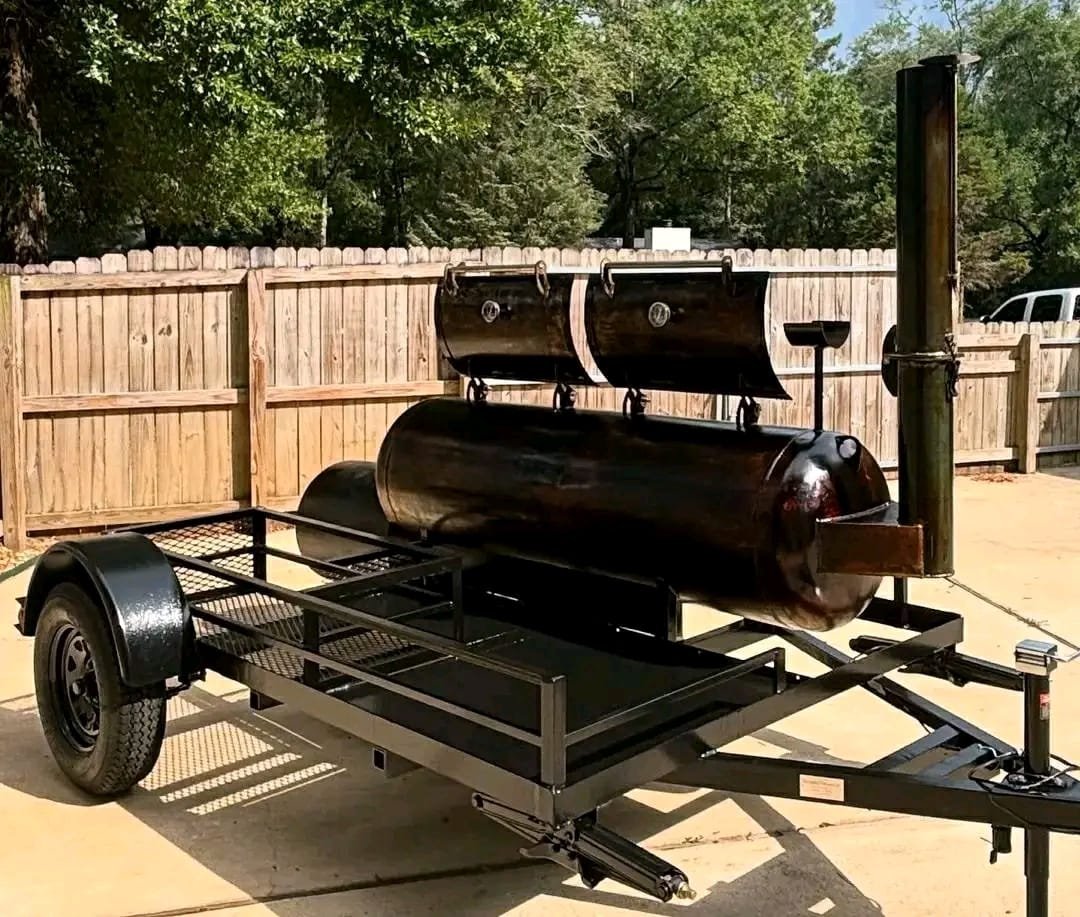 BBQ Smoker Chimney Stack Rear View