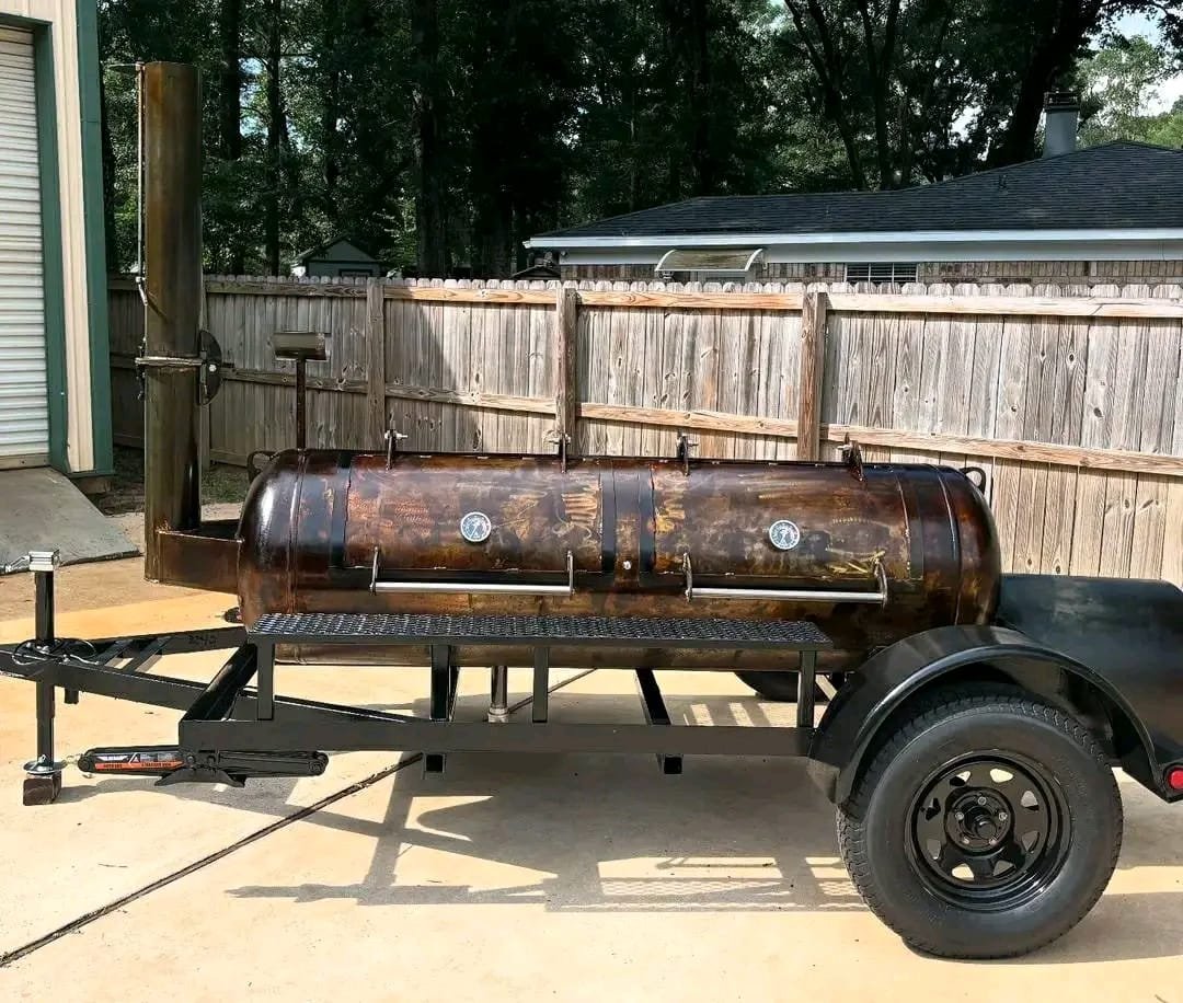 150 Gallon BBQ Smoker Trailer Side Profile