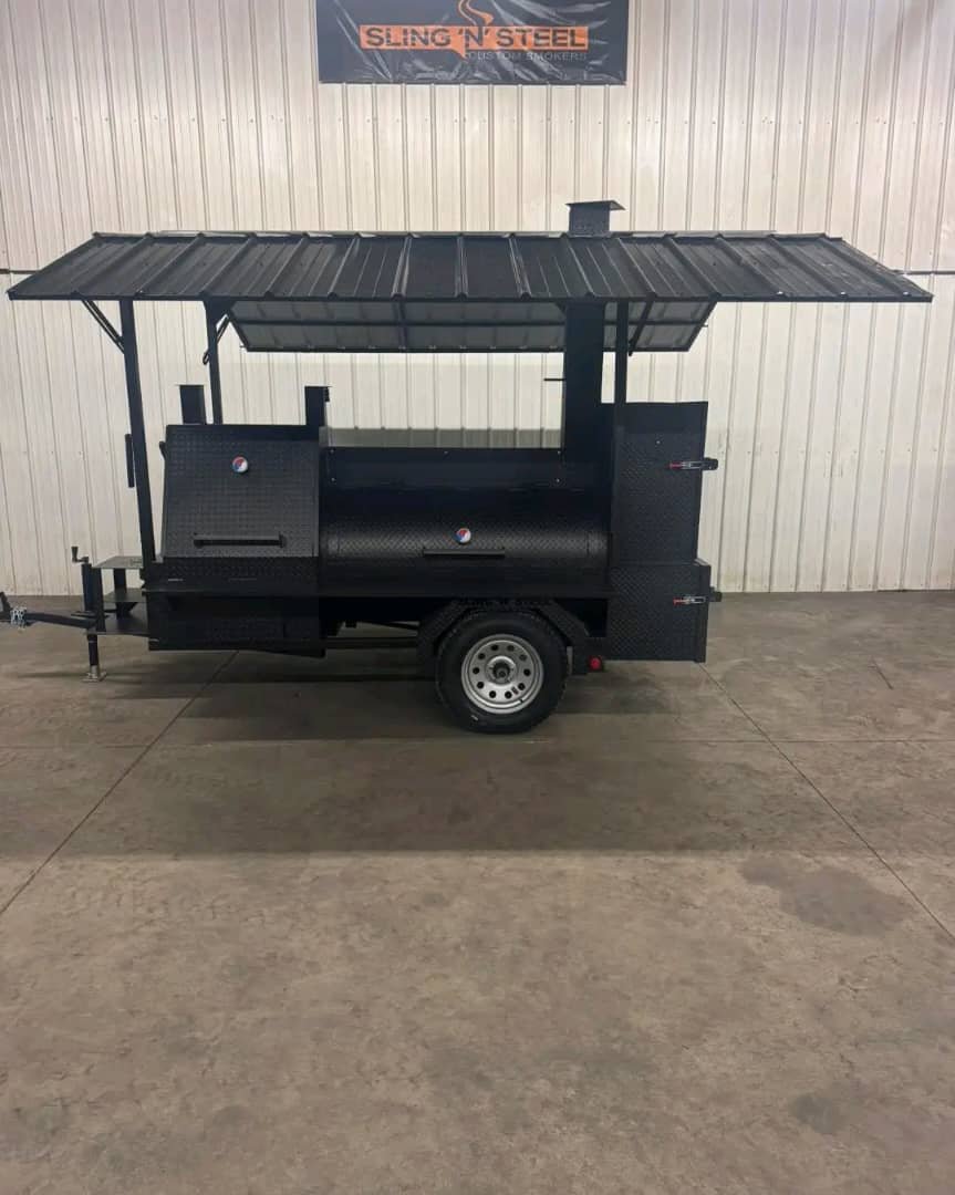Square Chamber BBQ Smoker with Roof Cover