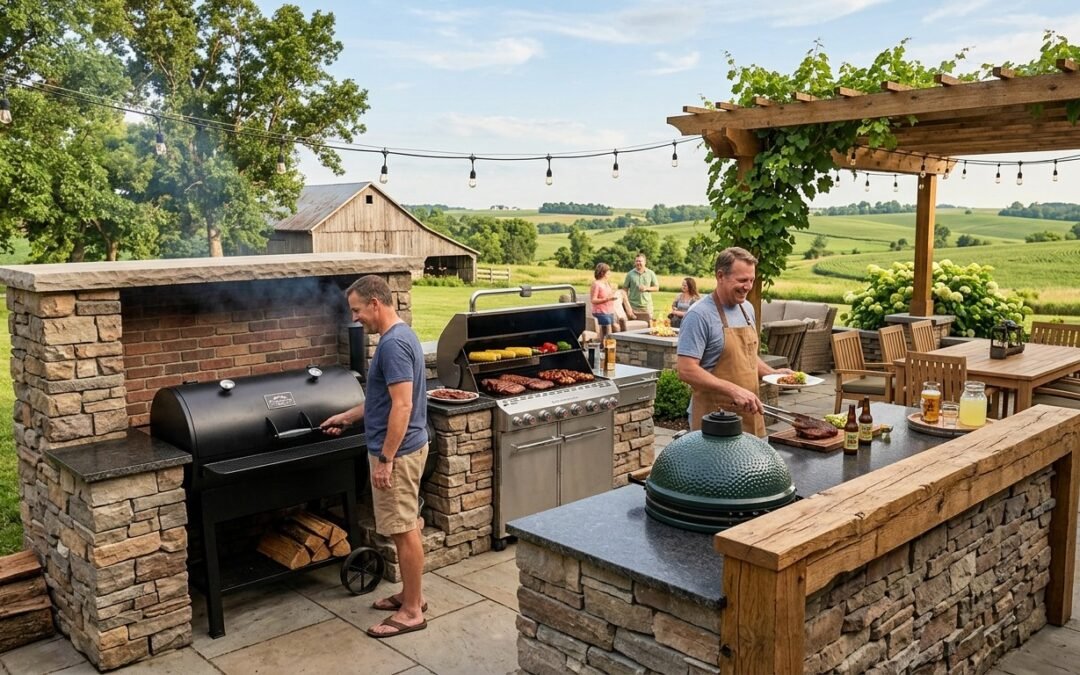 Elite Outdoor cimne Kitchen Ideas in Iowa: Built-In Smokers & Grills for Backyard Living